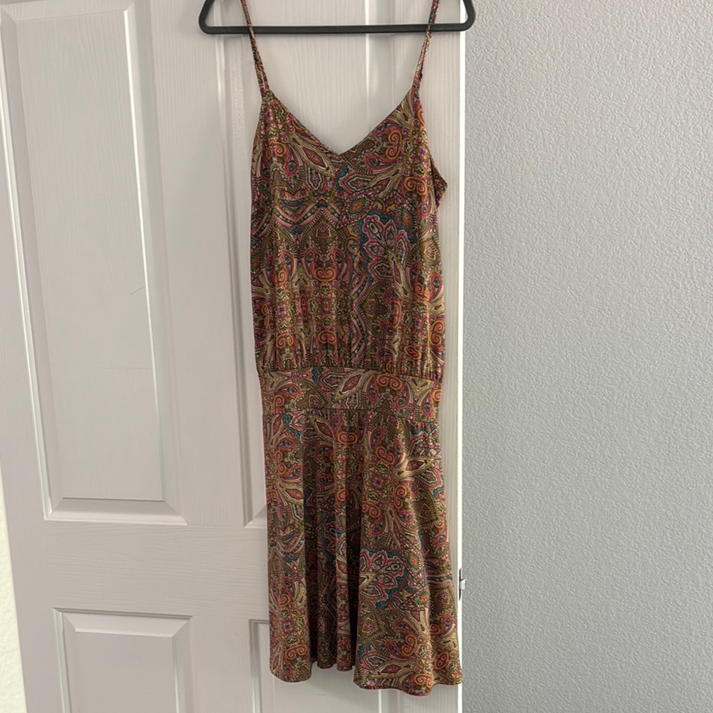 Paisley Print Spaghetti Strap Dress